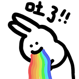 Tusaml微笑兔表情包-吐彩虹