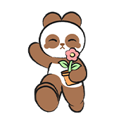 可爱咖咖熊-送你花花