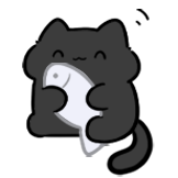 可爱小黑猫-摸鱼