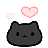 可爱小黑猫-比心