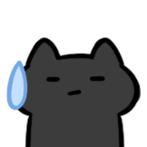可爱小黑猫-流汗