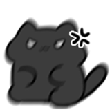 可爱小黑猫-生气